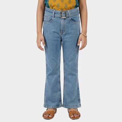 Girls' Light Blue Regular Fit Classic Jeans