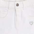 Girls' Bright White Ruffle Hem Cotton Blend Skirt, Off White, small image number null