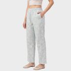 Women's Light Blue Regular Fit Printed Palazzos, हल्का नीला, small