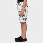 Boys' Off White Regular Fit Graphic Printed Bermuda Shorts, Off White, small
