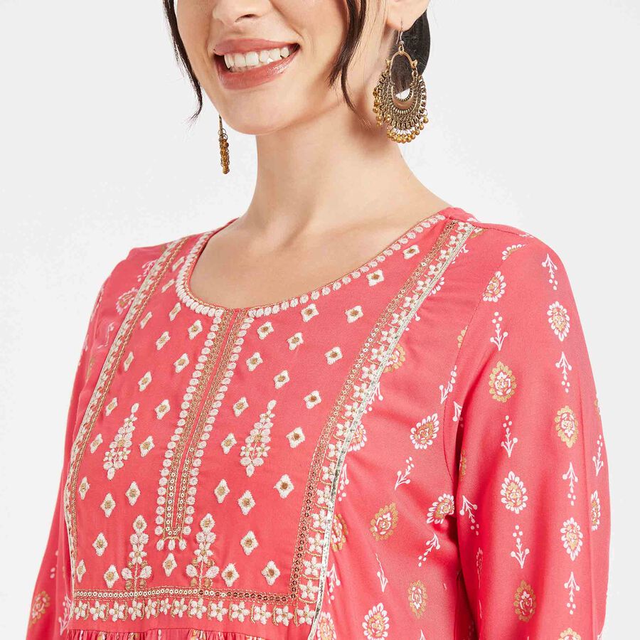 Embroidered Kurta, Coral, large image number null