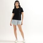 Women's Jet Black Cotton Round Neck T-Shirt, Black, small image number null
