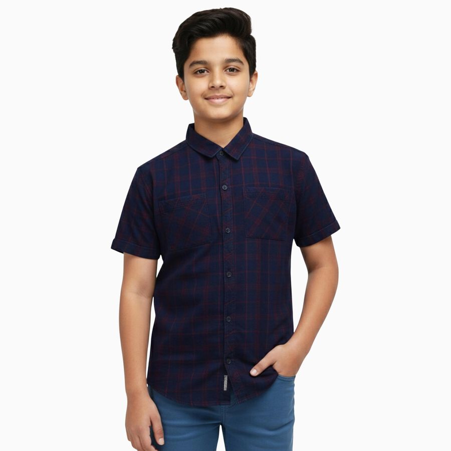 Boys' Casual Shirt, नेवी ब्लू, large image number null