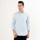 Men's Light Powder Blue Cotton Classic Casual Shirt, हल्का नीला, small image number null