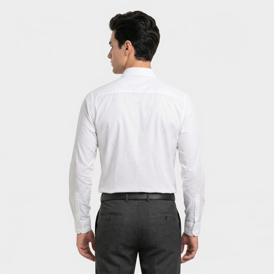 Men's White Cotton Spread Collar Regular Fit Formal Shirt, सफ़ेद, large