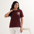 Ladies' 100% Cotton Round Neck T-Shirt , Wine, small image number null