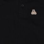 Infants' Black Cotton Polo Neck Embroidered Baba Suit, Black, small