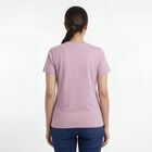 Women's Lilac Round Neck Casual T-Shirt, Lilac, small