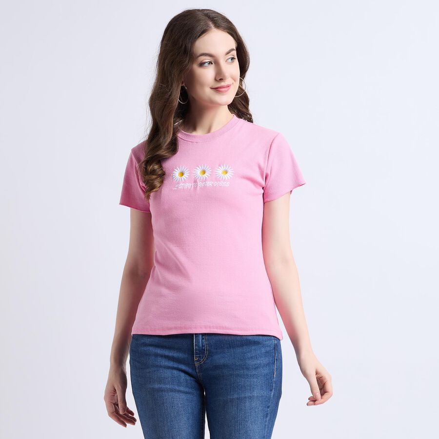 Ladies' Round Neck T-Shirt , Purple, large image number null