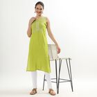Women's Bright Lime Green Notch Neck Embroidered Kurta, हल्का हरा, small image number null