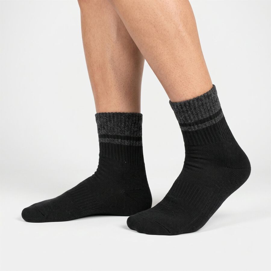 Men Ankle Length Regular Fit Pack of 3 Socks ( Black, Blue, Grey ), नेवी ब्लू, large