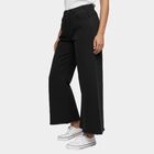 Girls' Jet Black Wide Leg Raw Hem Jeans, Black, small image number null