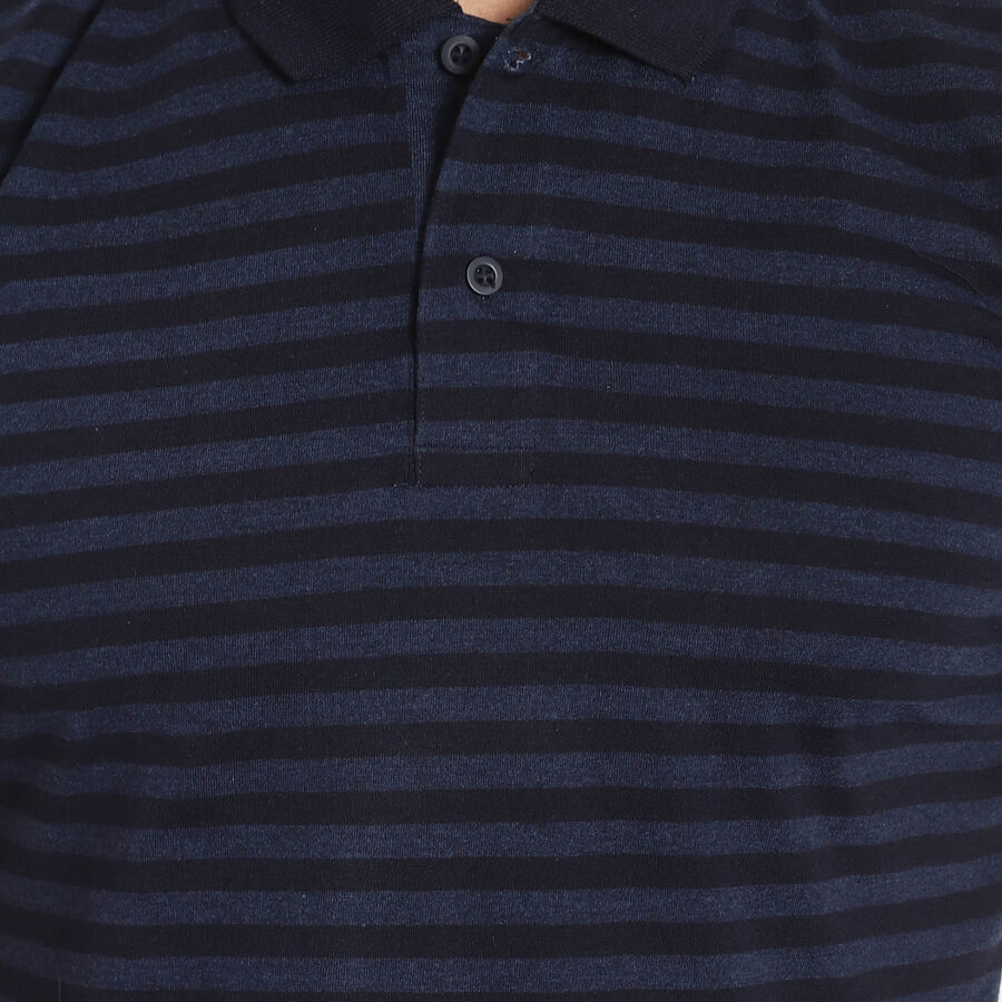 स्ट्राइप्स पोलो शर्ट, मिश्रित नीला, large image number null
