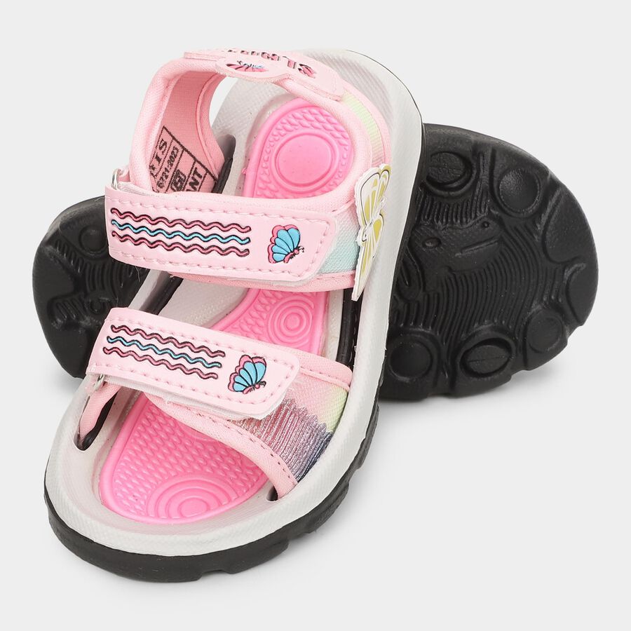 Girls' Sandal with Back Strap, Pink, large image number null