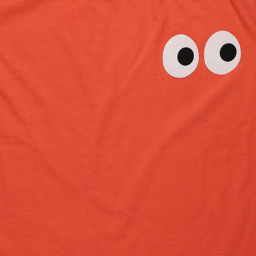 Boys' Coral Round Neck Graphic Printed T-Shirt, Coral, large