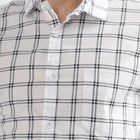 Men's Rich Eggshell White Cotton Classic Casual Shirt, White, small