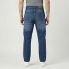 Men's Blue Straight Fit Classic Jeans, Dark Blue, small