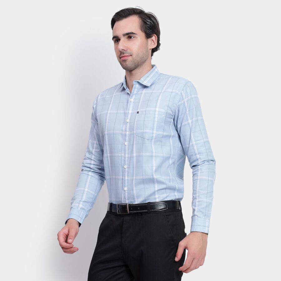 Men's 100% Cotton Casual Shirt, हल्का नीला, large image number null