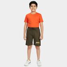 Boys Olive Green Regular Fit Side Striped Bermuda Shorts, Olive, small