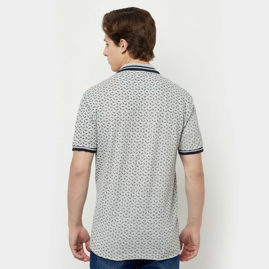 Printed Polo Shirt, Light Grey, large image number null