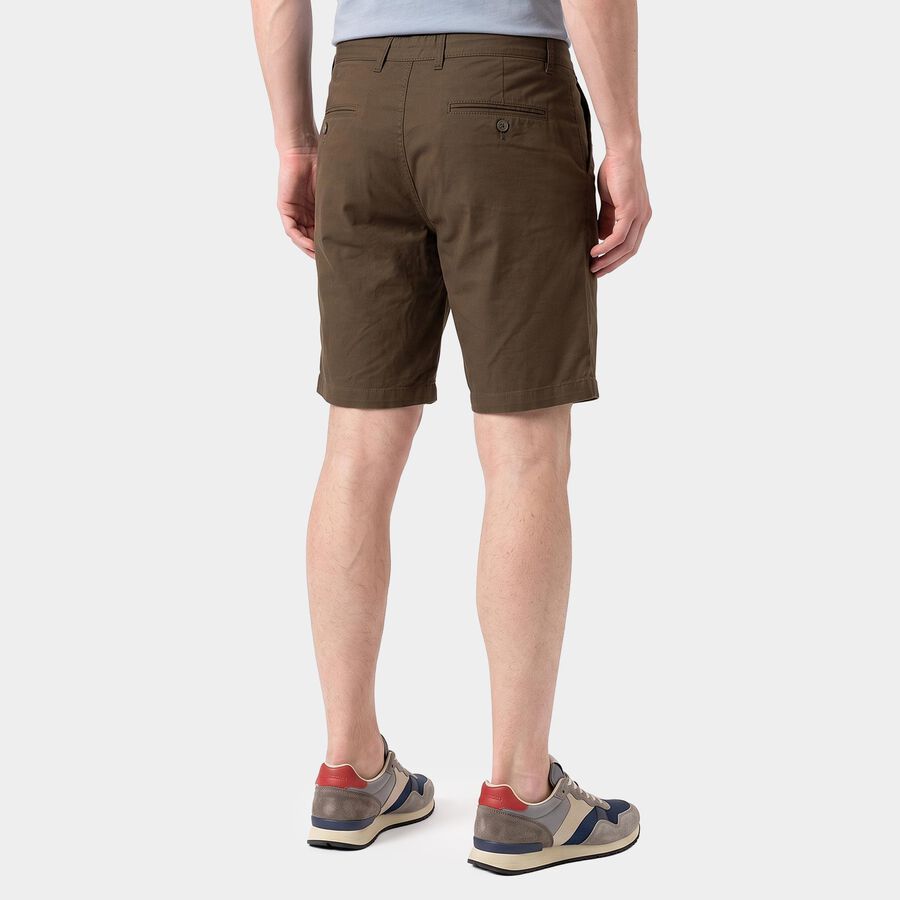 Men's Olive Green Regular Fit Cotton Bermuda Shorts, ओलिव, large
