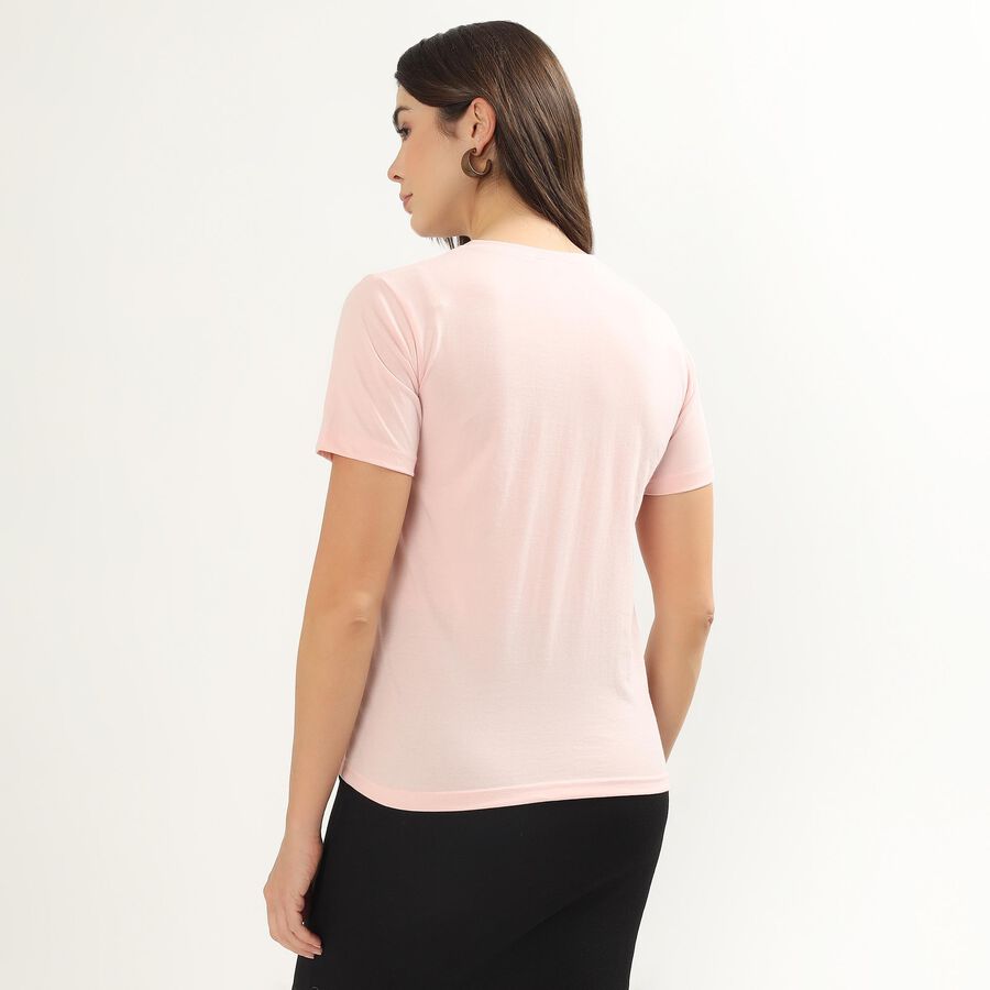 Ladies' Round Neck T-Shirt, Light Pink, large