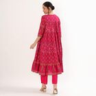 Women's Bright Magenta Pink Cotton Embroidered Ethnic Set, Fuchsia, small image number null