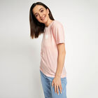 Cotton Round Neck T-Shirt, Light Pink, small image number null