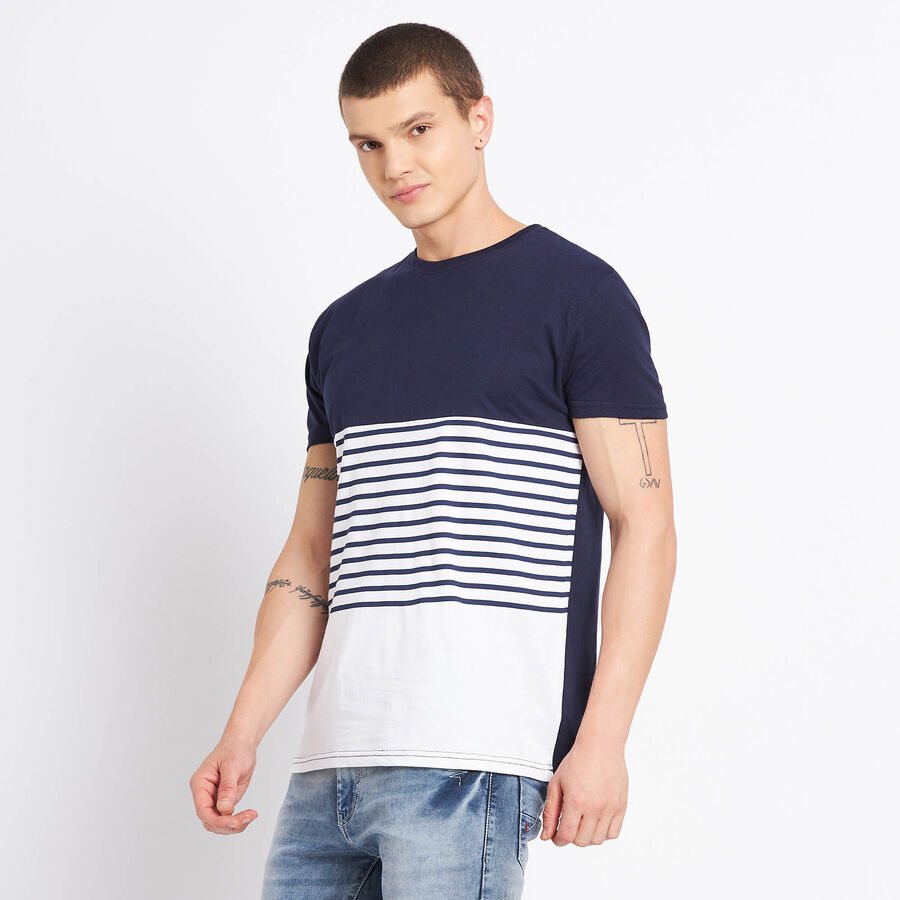 Cotton Round Neck T-Shirt, White, large image number null