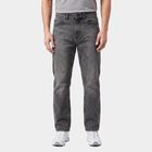 Men's Dark Grey Straight Fit Washed Jeans, Dark Grey, small