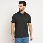 Men's 100% Cotton Collared Half Sleeves T-Shirt , काला, small image number null