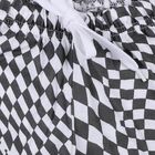 Boys' Black and White Checkered Cotton Blend Bermuda Shorts, चारकोल, small