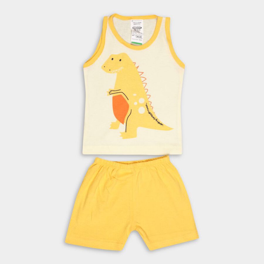 Infant Boy's Cotton Baba Suit, Yellow, large image number null