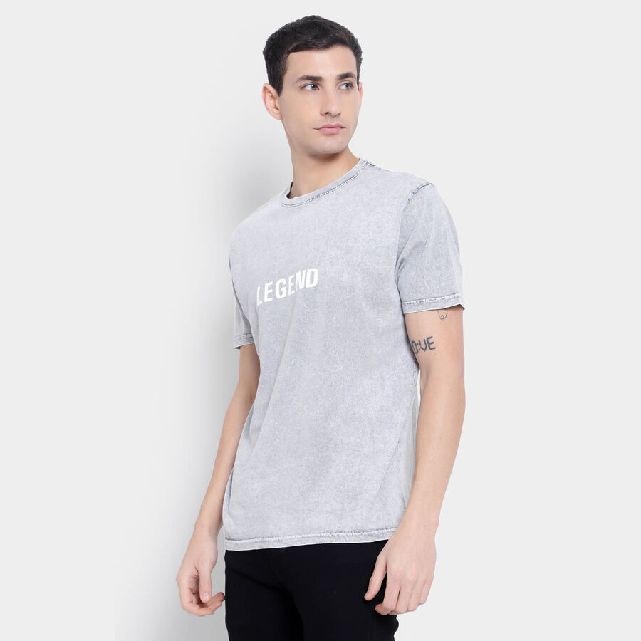 Cotton Round Neck T-Shirt, Light Grey, large image number null