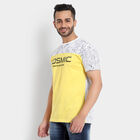 Cut & Sew Round Neck T-Shirt, Yellow, small image number null