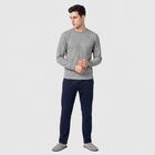 Men's Melange Mid Grey Long Sleeve Thermal, मिश्रित मध्यम ग्रे, small
