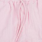 Girls' Pink Lace Hem Elastic Waist Shorts, हल्का गुलाबी, small