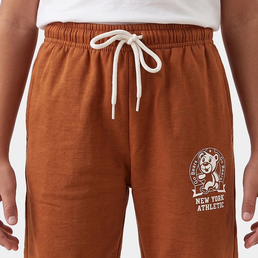 Boys Rust Jogger Graphic Printed Winter Pyjama, रस्ट, large