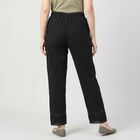 Women's Black Regular Fit Lace Hem Palazzos, Black, small