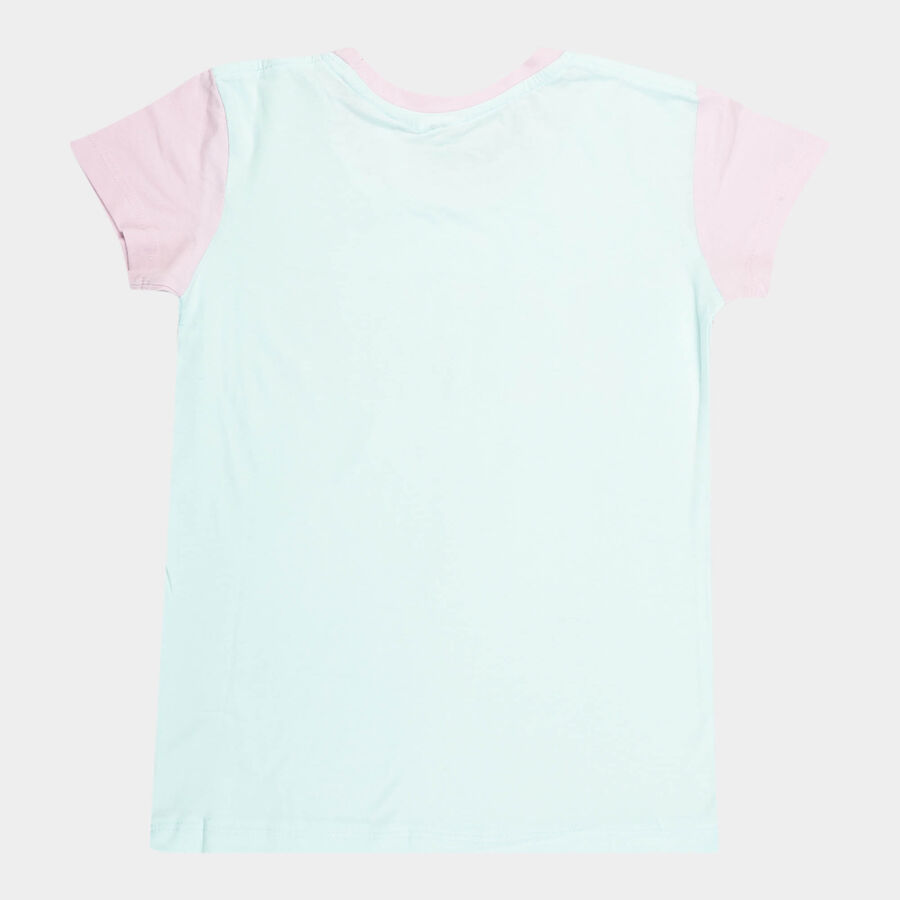 Girls Cotton T-Shirt, Light Green, large image number null
