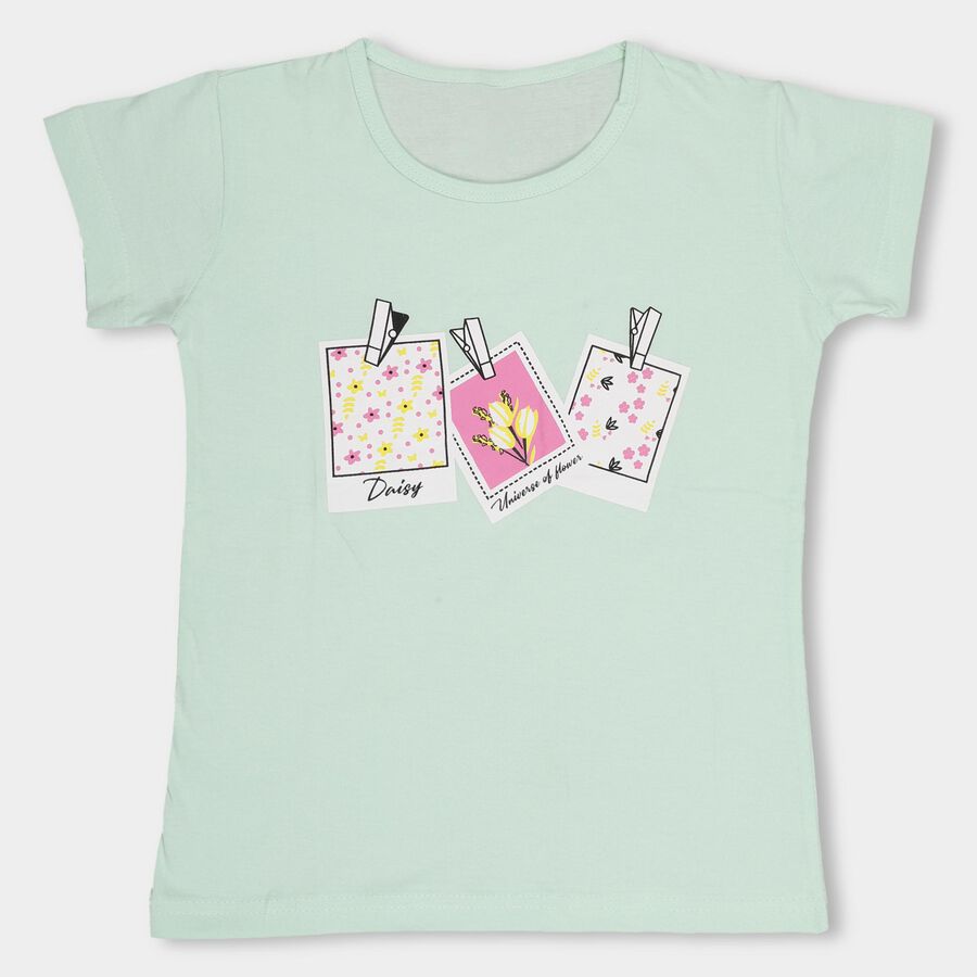Girls' 100% Cotton T-Shirt, Light Green, large image number null