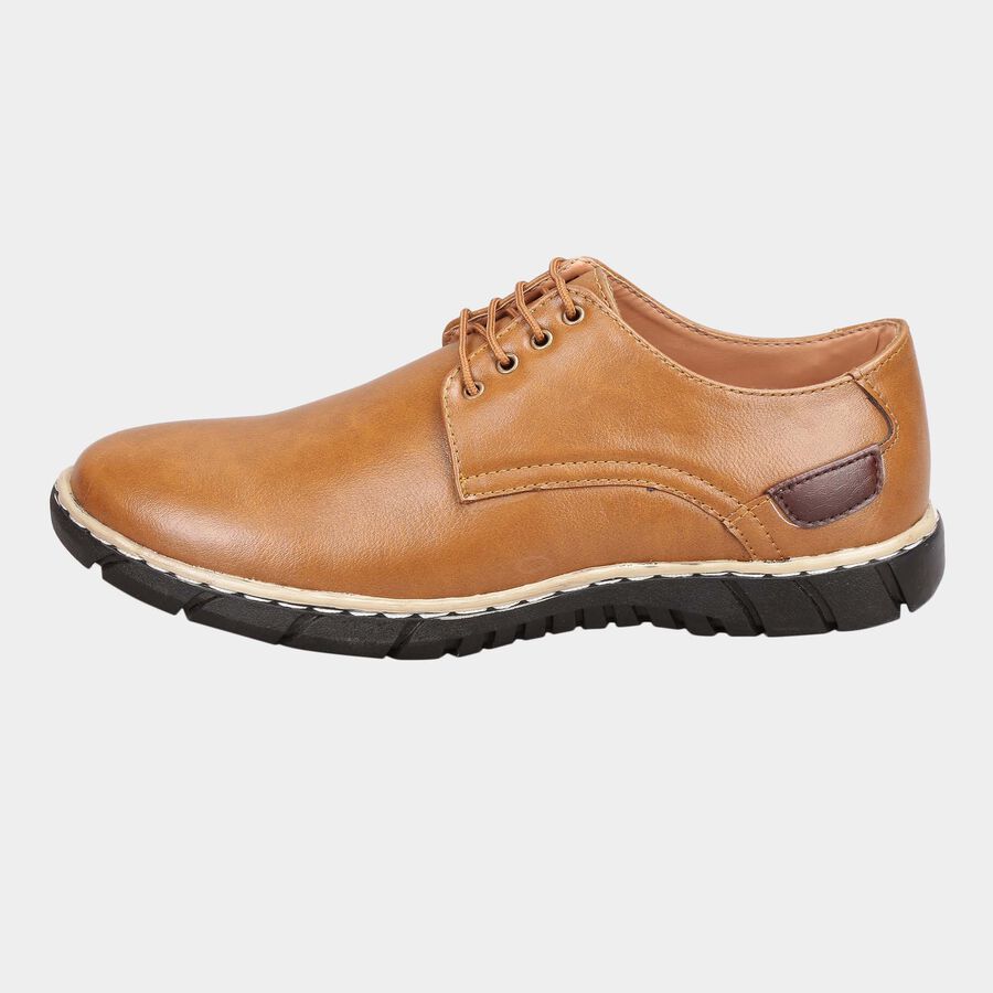 Men Lace-Ups Casual Shoes, Brown, large image number null