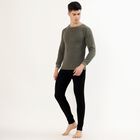 Men's Muted Olive Green Round Neck Thermal, Olive, small image number null