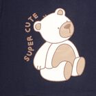 Infants' Deep Midnight Navy Blue Cotton Crew Neck Casual Sweatshirt, नेवी ब्लू, small image number null