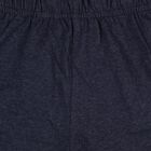 Boys' Navy Blue Regular Fit Elastic Waist Bermuda Shorts, Melange Blue, small
