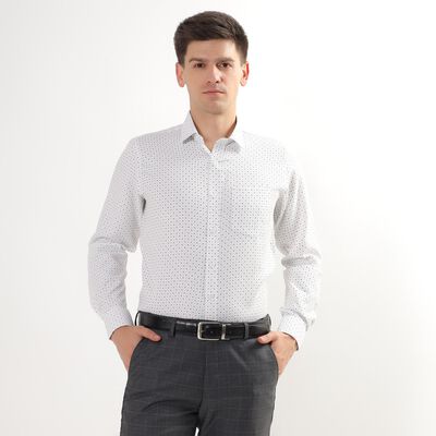 Men's White Regular Collar Formal Shirt