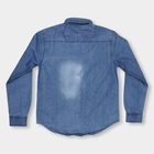 Boys Midnight Blue Full Sleeve Classic Collar Casual Shirt, मध्यम नीला, small image number null