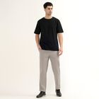Men's Slim Fit Casual Cotton Trousers, Light Grey, small