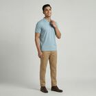 Men's Aqua Cotton Polo Collar Casual T-Shirt, एक्वा, small