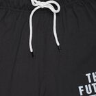 Boys' Grey Regular Fit Graphic Print Bermuda Shorts, गहरा ग्रे, small